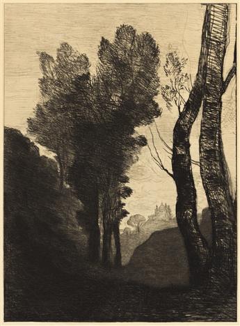 JEAN-BAPTISTE-CAMILLE COROT Two etchings.